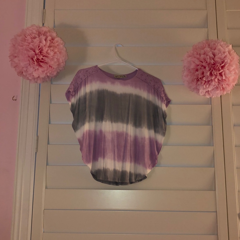 Purple gray and white long shirt